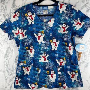 Tooniforms Women M Frosty The Snowman s Scrub Top
